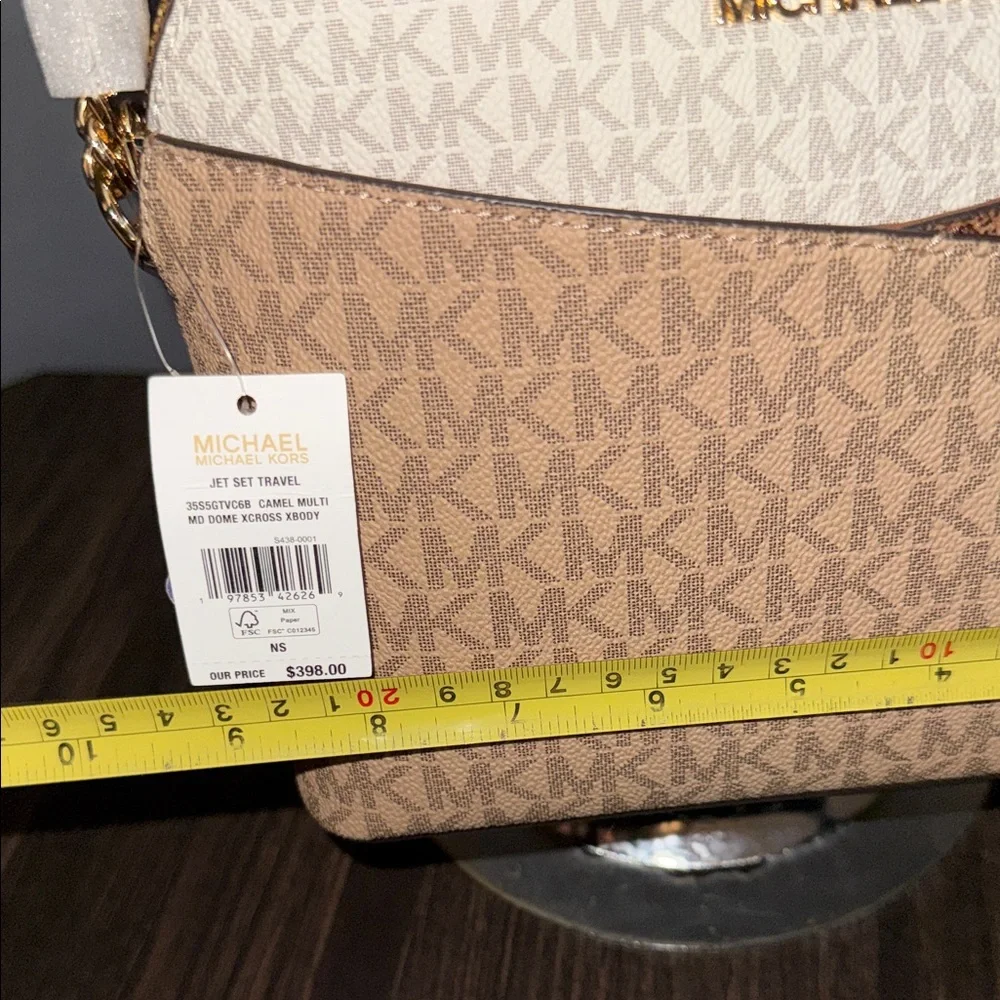Michael Kors  $398 Tan and White Crossbody Bag - Picture 11 of 12